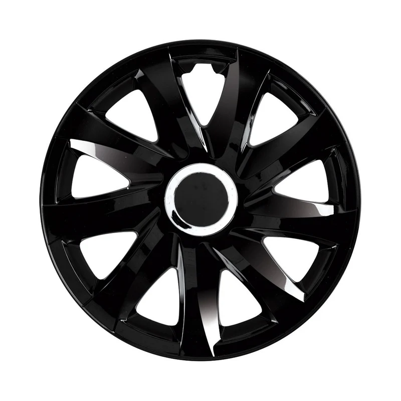 NRM DRIFT 15" universalnavkapslar svart lack press-on 4 st