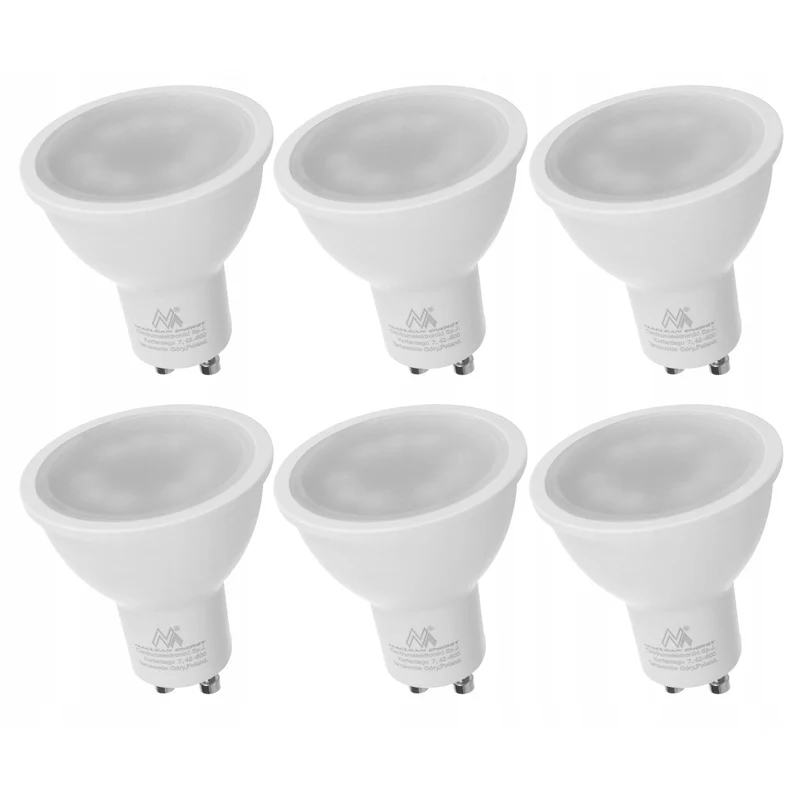 6x Maclean LED-lampa, GU10, 5W, 220-240V~, 50/60Hz, neutralvit, 4000K, 400 lumen, MCE435 NW