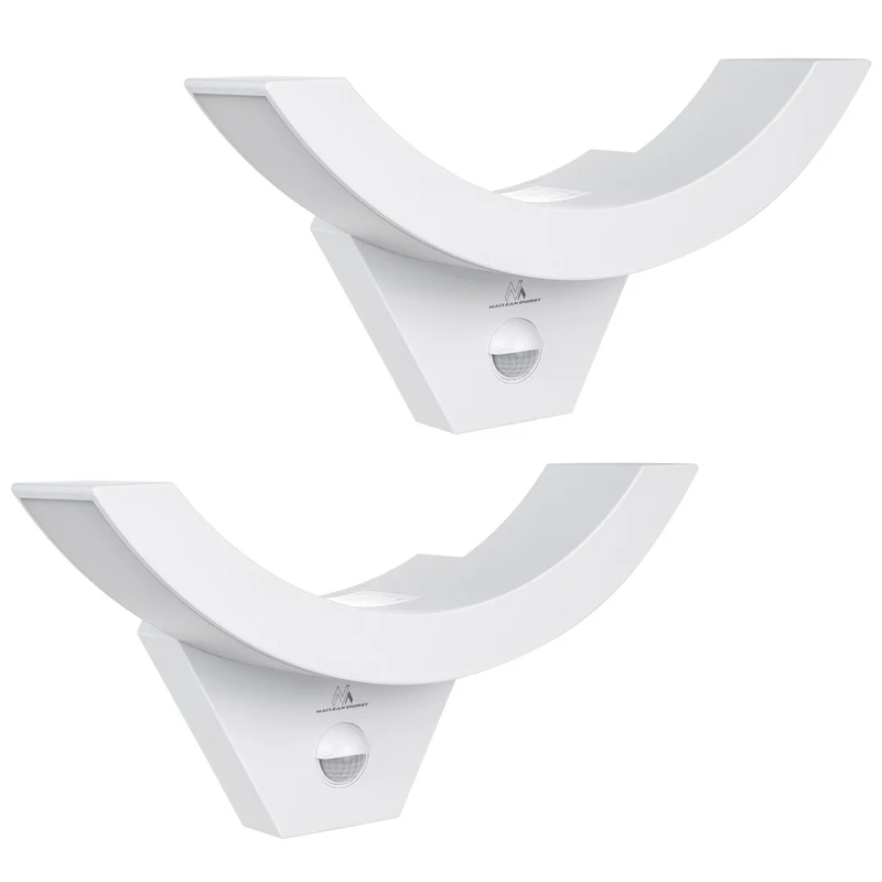 Maclean LED-lampa med rörelsesensor, PIR-sensor, vit, 10 W, IP54, 800 lm, MCE290 W, 2 st