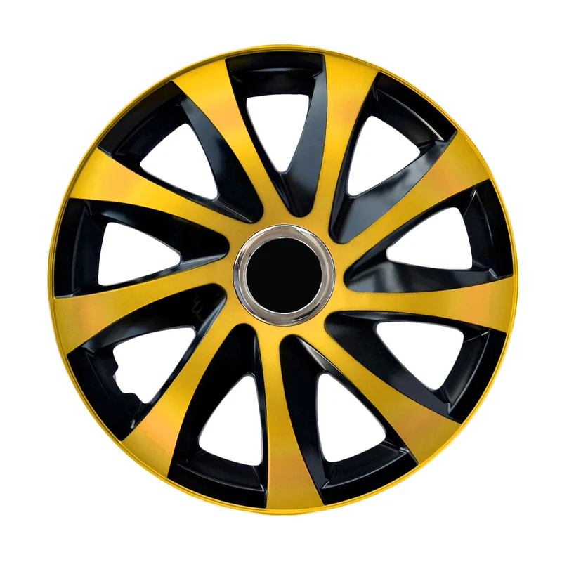 Universal navkapslar 16" DRIFT Extra guld/svart 4 st