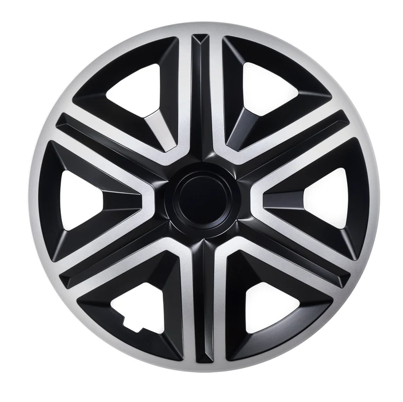 NRM 16" hjulskydd navkapslar Universal 4 PCS väderbeständig svart silver ABS