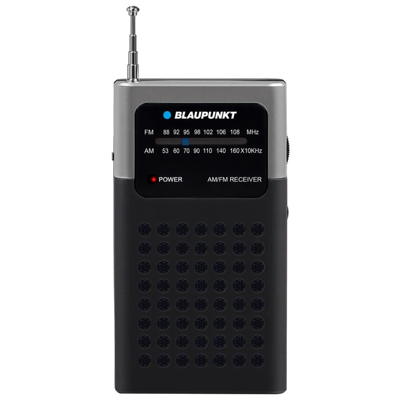 Blaupunkt Pocket Radio AM/FM Portable Radio Teleskopisk Antenn Fickstorlek Inbyggd 1.5" Högtalare Batteridrift