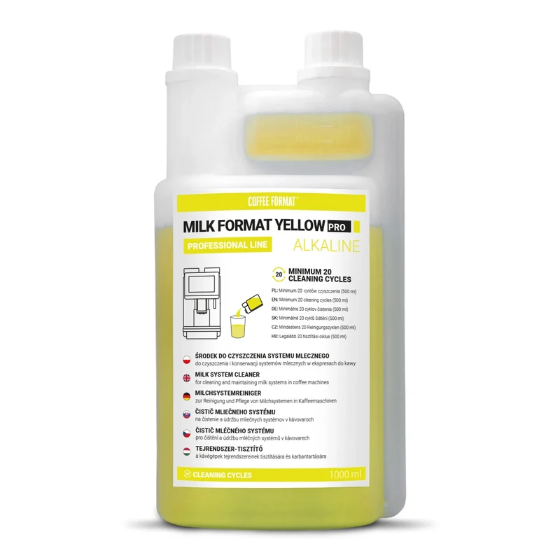 Rengöringsmedel för mjölksystemet 1 l, Coffee Format MILK FORMAT YELLOW PRO
