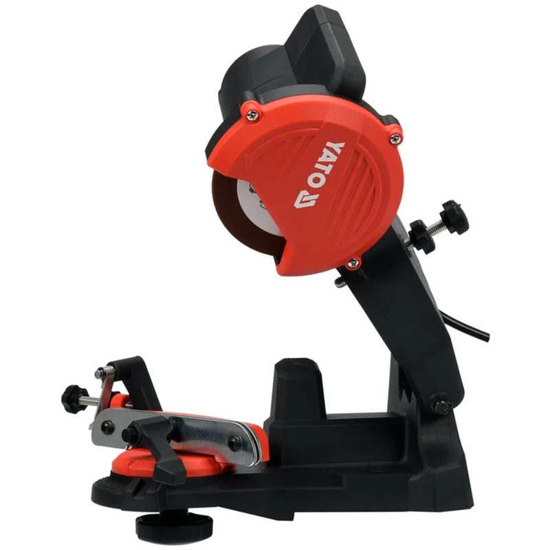 Elektrisk slipmaskin Yato, för motorsågskedjor, effekt 85 W, varvtal 5500 rpm, slipvinkel 0-35°, metallstyrning, sladd 1,8 m, YT-84990