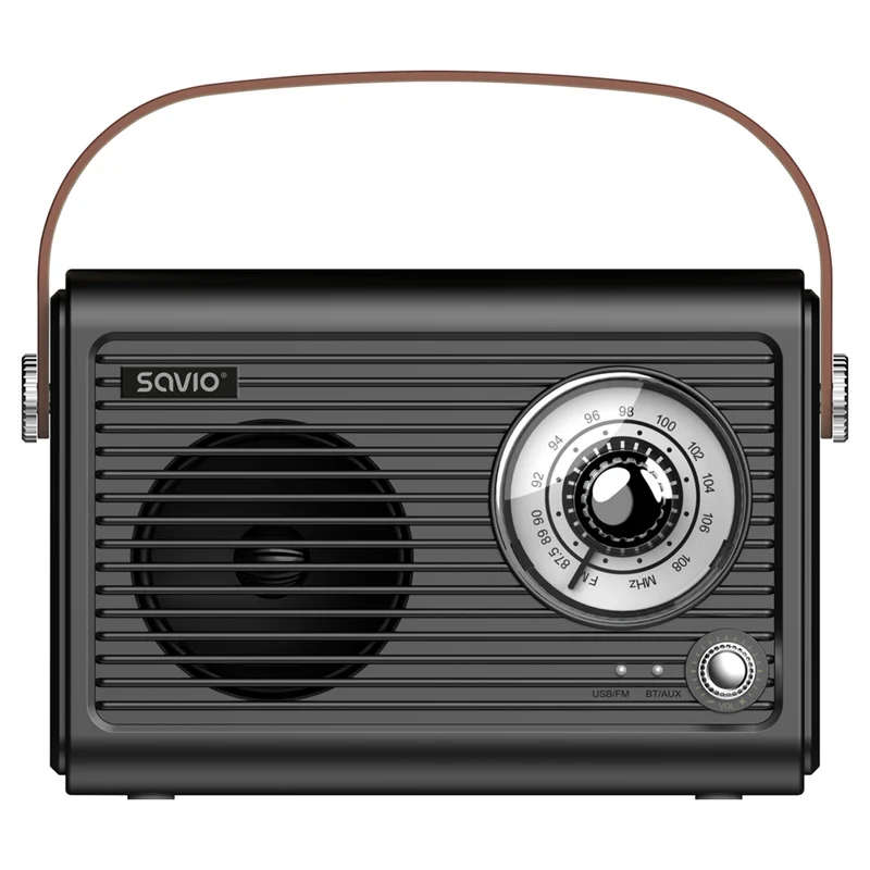Savio portabel FM-radio, batteridriven, Bluetooth, AUX, SAVRS-01
