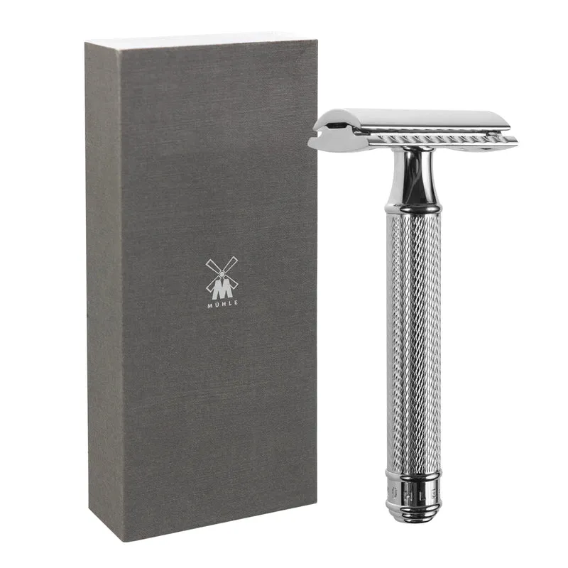 Traditionell rakhyvel, rakblad, förkromad mässing, MÜHLE R89