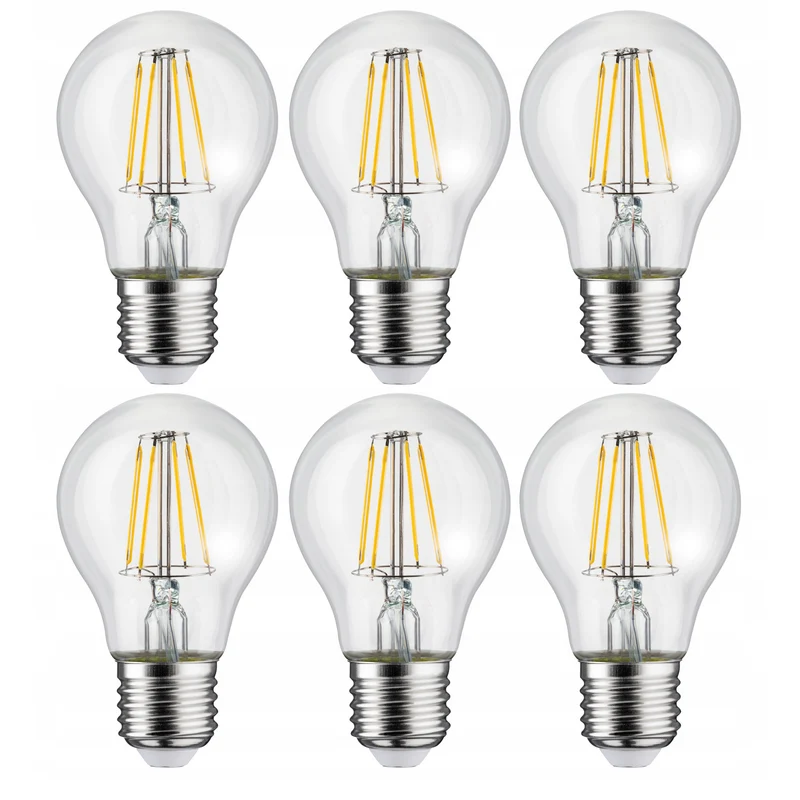 6x Maclean, Filament LED E27, 8W, 230V, WW varmvit 3000K, 806lm, Retro edison dekorativ, MCE268
