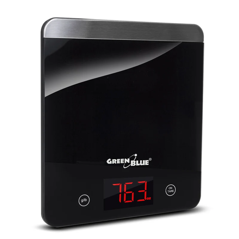 LED digital köksvåg, svart, GreenBlue GB171 min 1g max 5000g