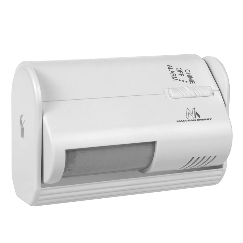 Maclean trådlös portvakt, PIR-sensor, räckvidd 8 m, 9V DC-batteri, volym över 70 dB, MCE311 W.