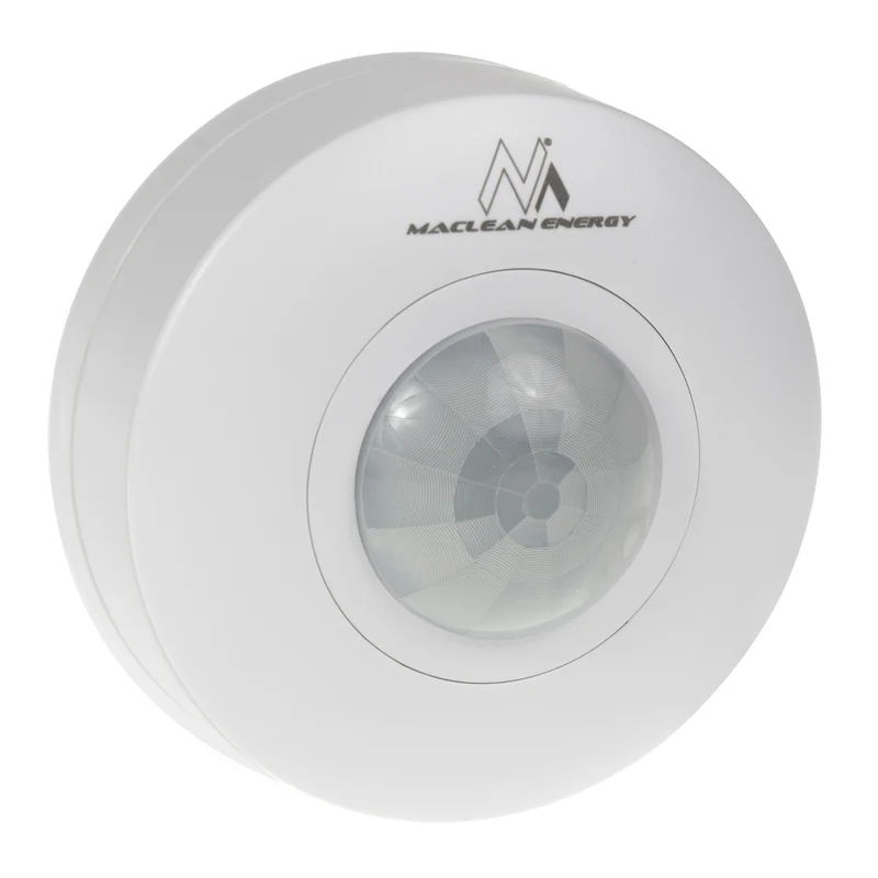 Maclean PIR-rörelsedetektor, räckvidd 6 m, tak, max. belastning 1200 W, IP20, MCE314 W