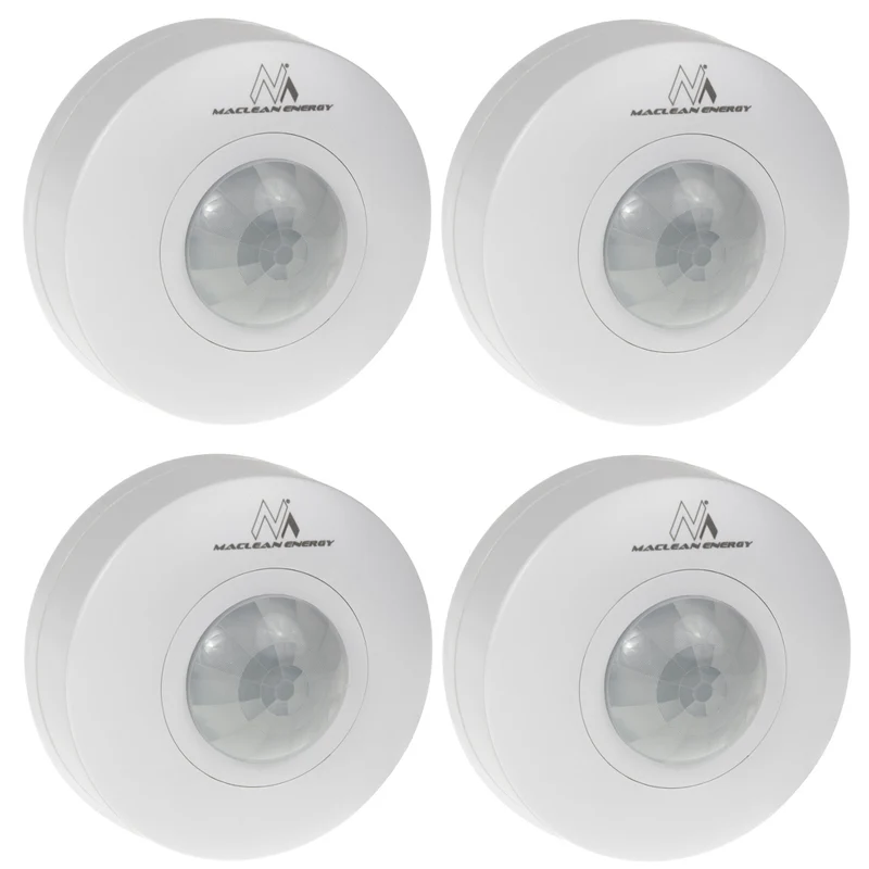 Maclean PIR rörelsedetektor, räckvidd 6m, tak, max. belastning 1200W, IP20, MCE314 W 4 st
