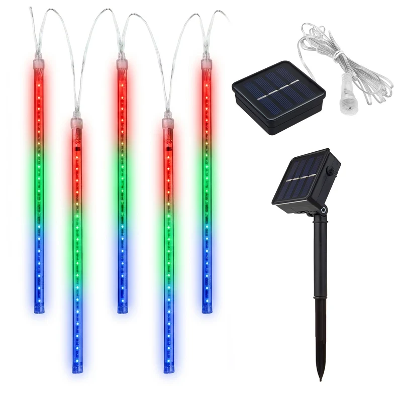 Maclean MCE411 Solar Led Lights 2.4m, 144 lysdioder, LED-läge, 800mAh Li-batteri, fallande istappar
