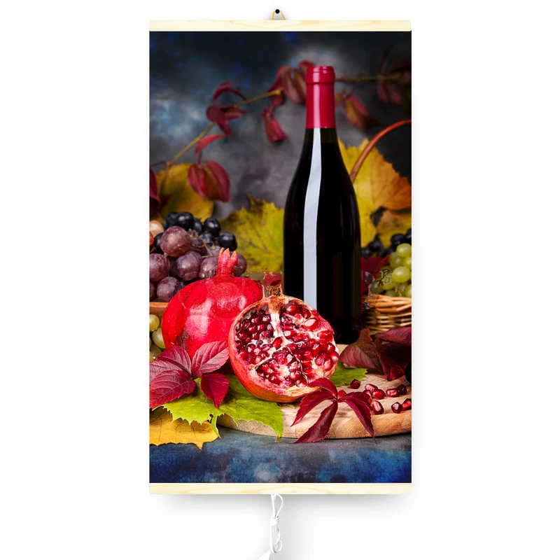 Infraröd värmare - flexibel värmepanel 430W TRIO mönster 8 vin, mått 100x57cm med regulator