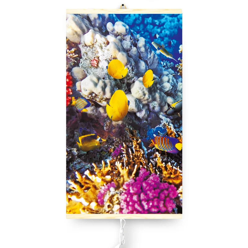 Infraröd värmare - flexibel värmepanel 430W TRIO mönster 6 korallrev, mått 100x57cm med regulator