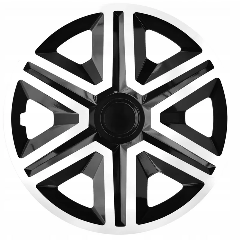Uppsättning 14" ACTION navkapslar Doublecolor vit/svart 4 st