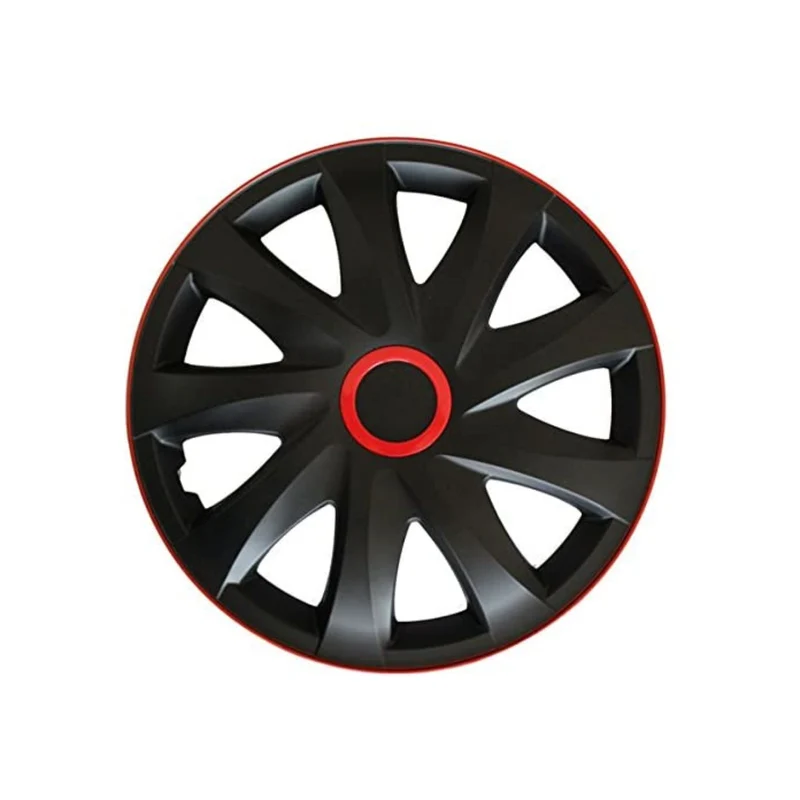 Set 15" Kando RACE navkapslar svart och röd 4 delar