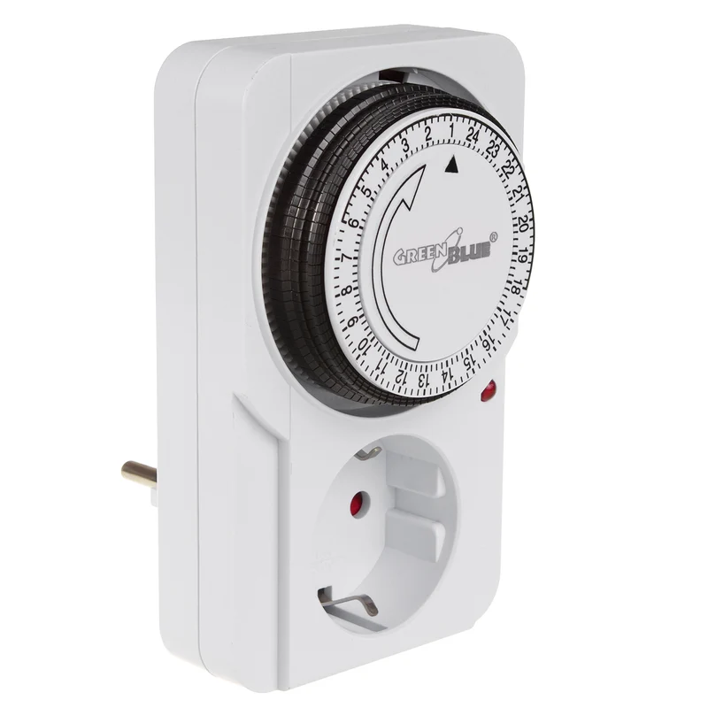 GreenBlue mekanisk timer, 48 program, max. belastning 16A, IP20, GB360 F