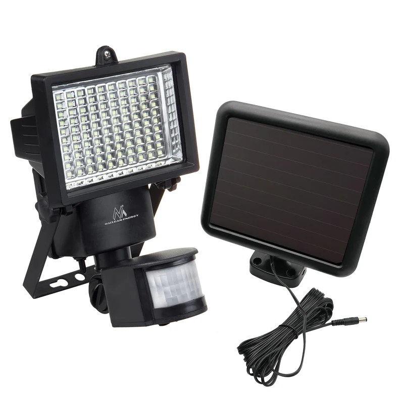 Maclean MCE442 Solar LED-Lampa Med Rörelsesensor Strålkastare Solar Vägglampa Skymning Sensor Solar Ljus IP44 6W 360 Lumen 6000K
