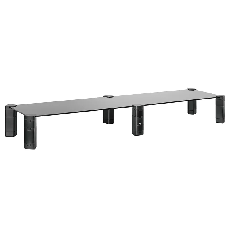 Maclean MC-936 Dubbel Stativ För Två Bildskärmar Max. 20kg Härdat Glas (1029x285x127mm)