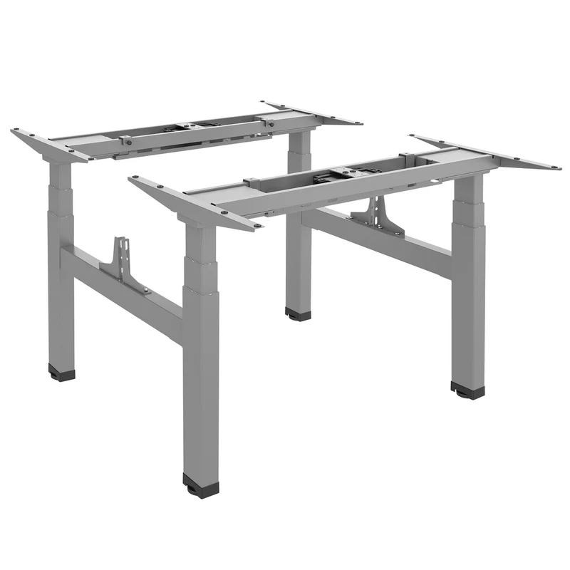 Dubbelt höj- och sänkbart elektriskt skrivbord Ergo Office, maxhöjd 128 cm, max 125 kg x2, utan bordsskiva (2 delar), grått, ER-404G