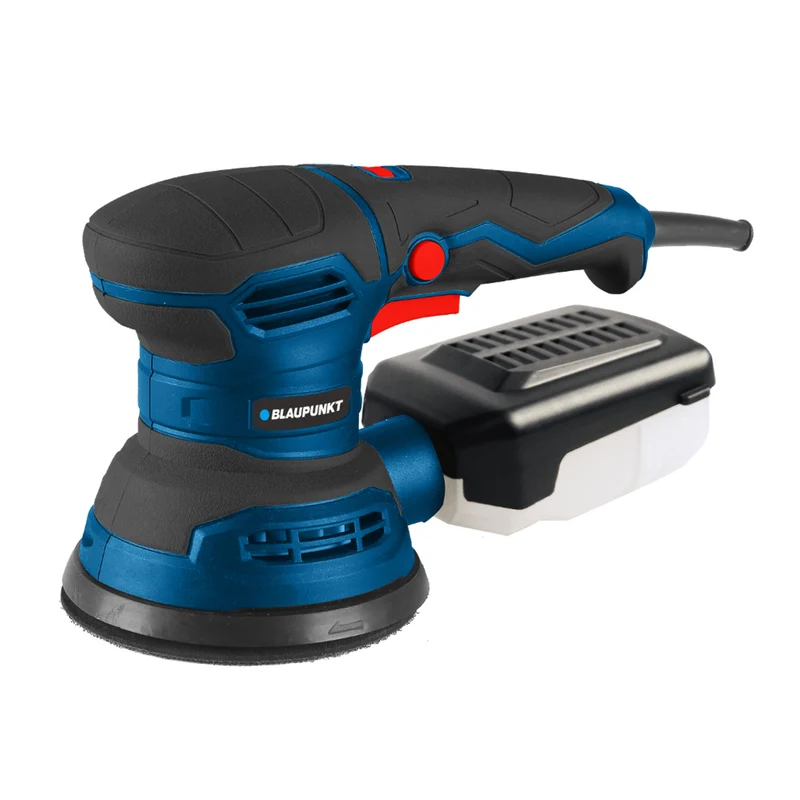 Blaupunkt OS5010 Kompakt Excenterslip 4000-12000 rpm 300W 125 mm Diameter Dammavsugningsfunktion 230 V 12x Utbytbara Slipskivor Slipplatta Med Kardborreband