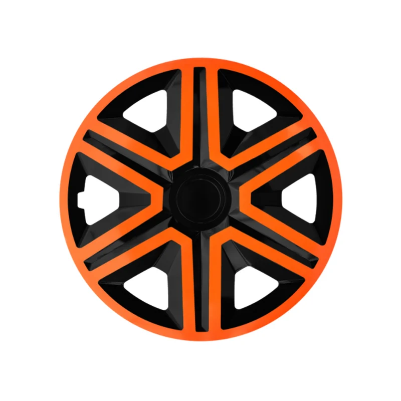 16" NRM ACTION DOUBLECOLOR ORANGE BLACK orange/svarta navkapslar - 4 st