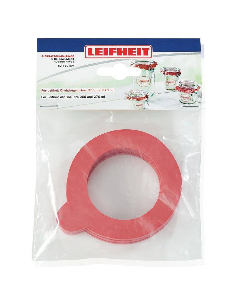 Set med 6 Reservgummiringar för Clip-Top Burkar 52 x 80 mm