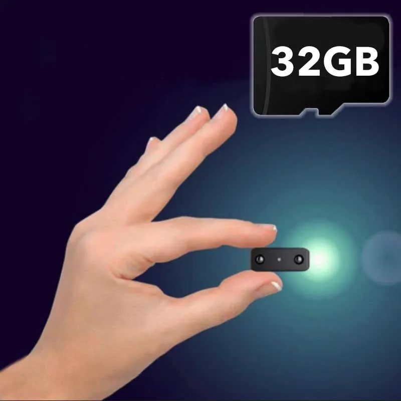 Mini HD kamera med lyd og bevægelsesdetektion | Diskret sikkerhedskamera med natfunktion og Wi-Fi