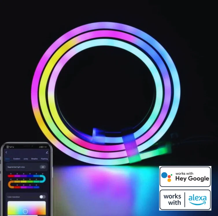 Neon LED lysbånd | App-styret fleksibel belysning med musikfunktion