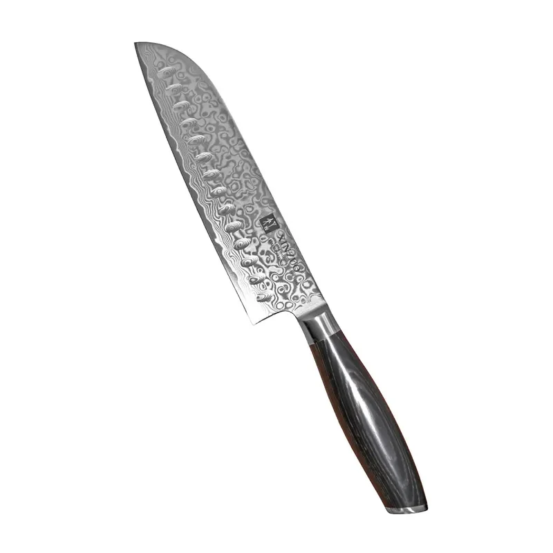 Xinzuo Ya Damascus Santokukniv, Ovalslipad, 18 cm