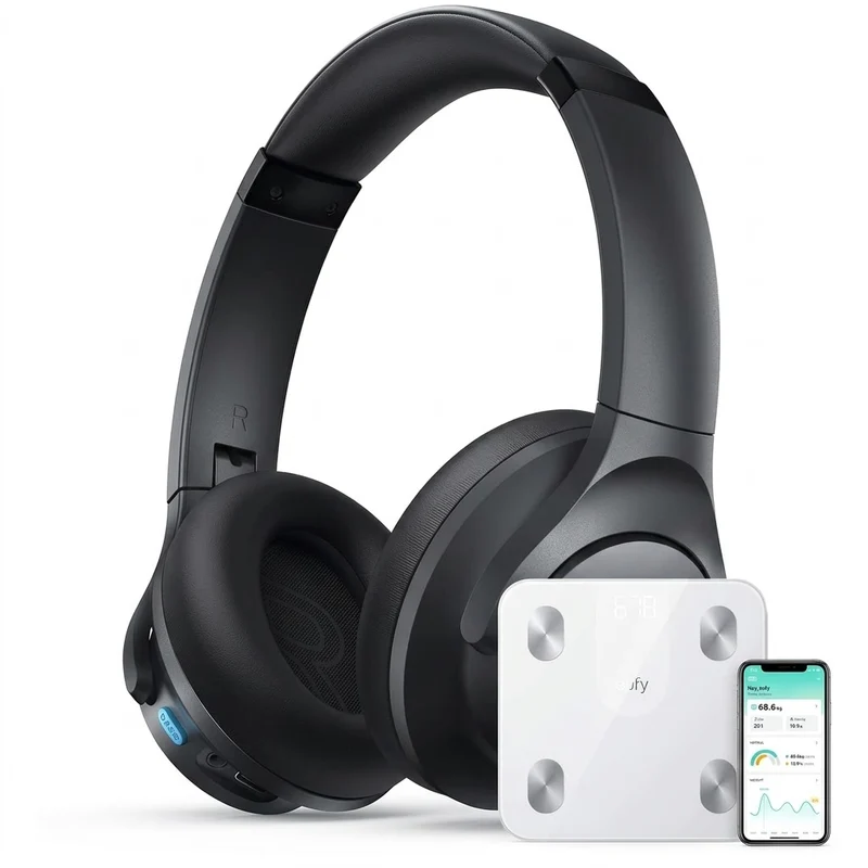 Anker Q11i Headphones White + Eufy A1 Smart Scale Bundle