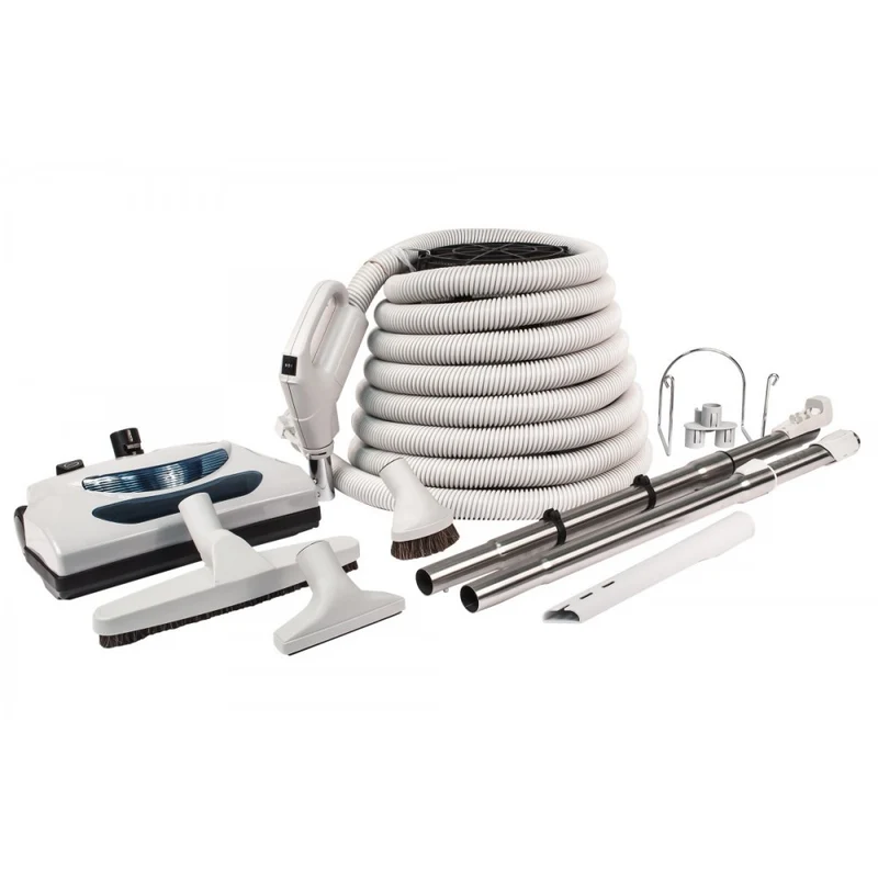 Electric Central Vacuum Attachment Kit for Carpets & Bare Floors with PN11 Power Nozzle & Plastiflex Hose