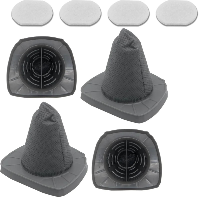 Replacement Filters For EUREKA NES100, For Black & Decker BDST1601 3-in-1 Vacuum, Compare to Part# ST0106 & ST0107, 4 Pack HEPA Filters & 4 Pack Sponge Filters