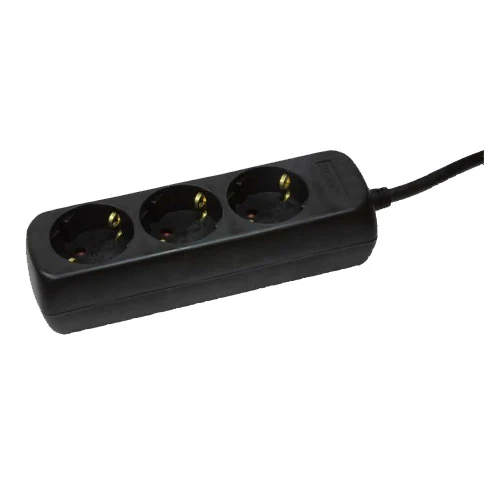 LogiLink LPS205B förlängningssladdar 1,4 m 3 AC-utgångar Svart