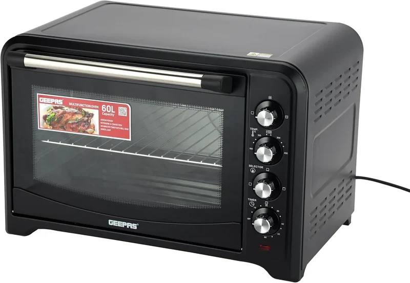 Geepas 2200W 60L Electric Oven with Rotisserie & Convection, Silver GO4401