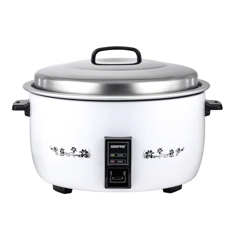 Geepas 10L Commercial Rice Cooker, Cook & Warm Function, Non-Stick Pot, White GRC4323