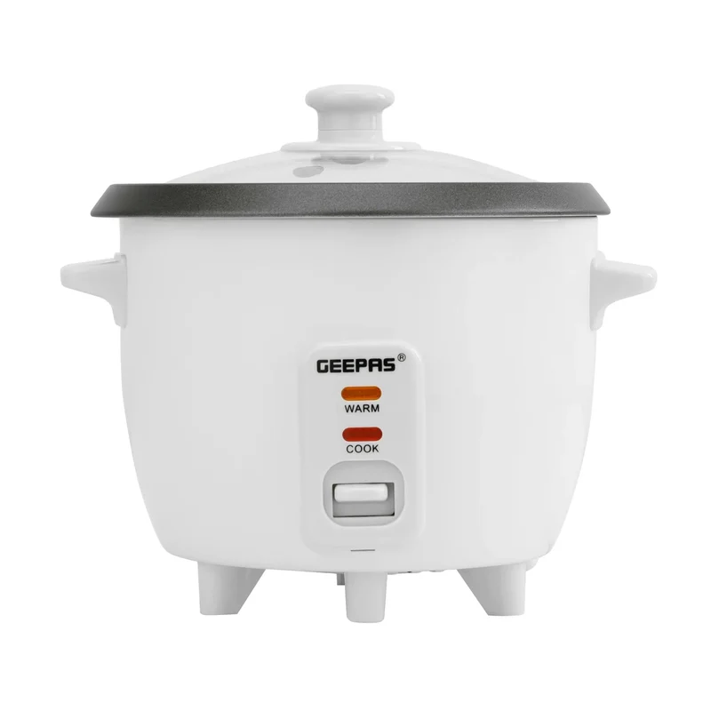 Geepas 300W 0.6L Multifunctional Rice Cooker with Steamer, White GRC1828