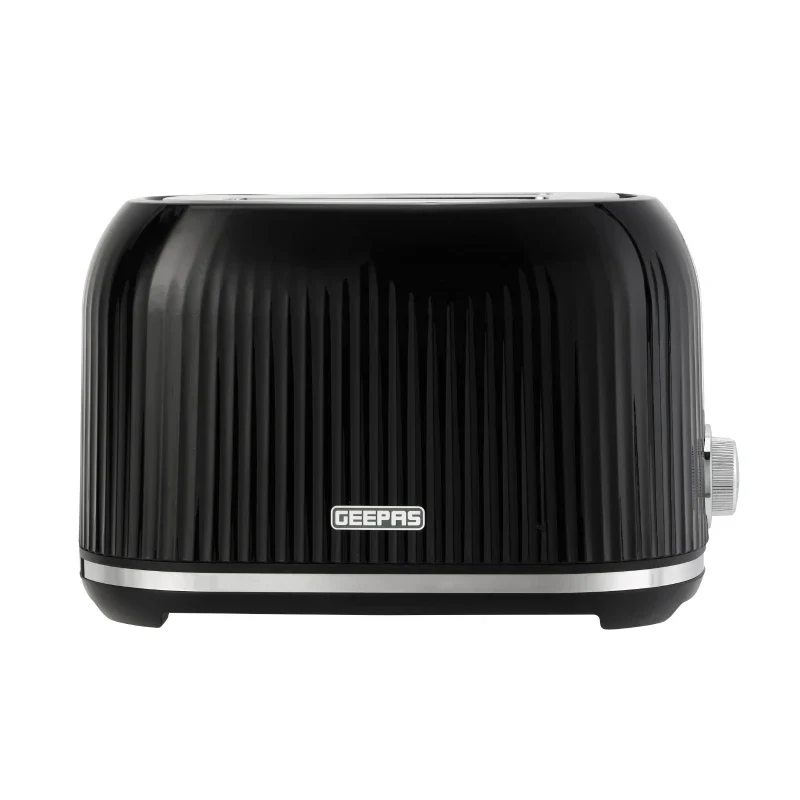 Geepas Fluted 2-Slice Bread Toaster, 6 Browning Levels, Black, GBT36558UK-BK