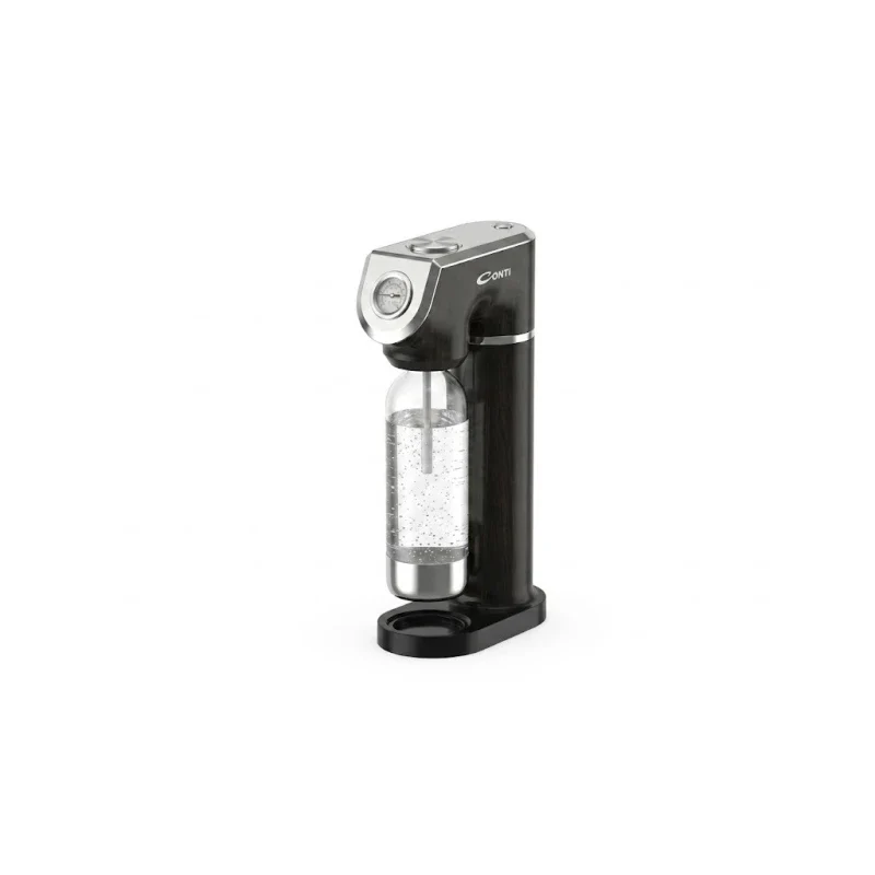Conti 1L Soda Maker with 60L Gas Cylinder, Adjustable Pressure, Black SM 1L BK
