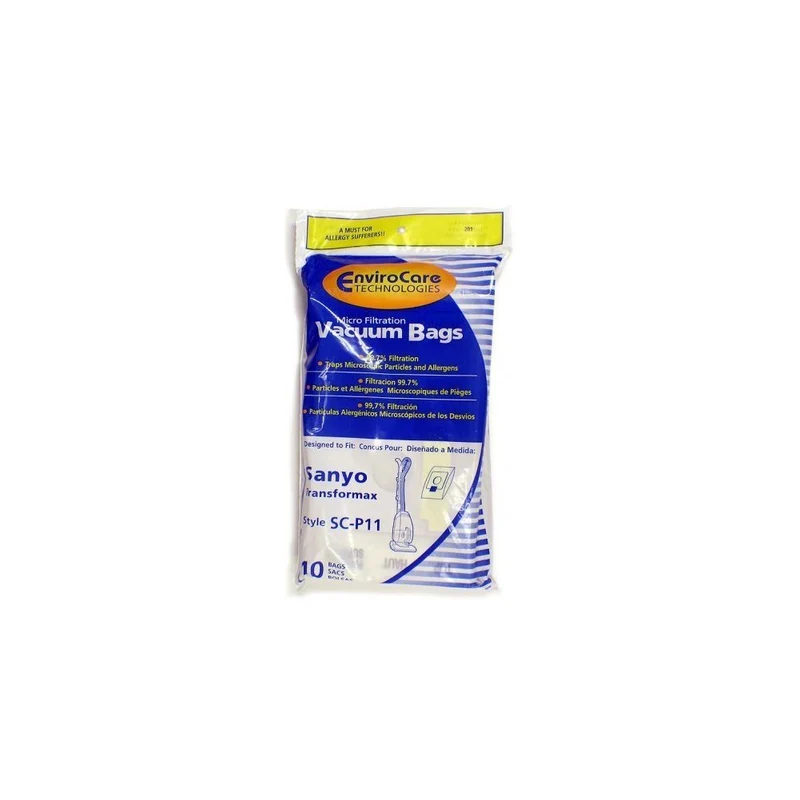 Sanyo Upright Type PU-1 Vacuum Bags Microfiltration with Closure - 9 Pack