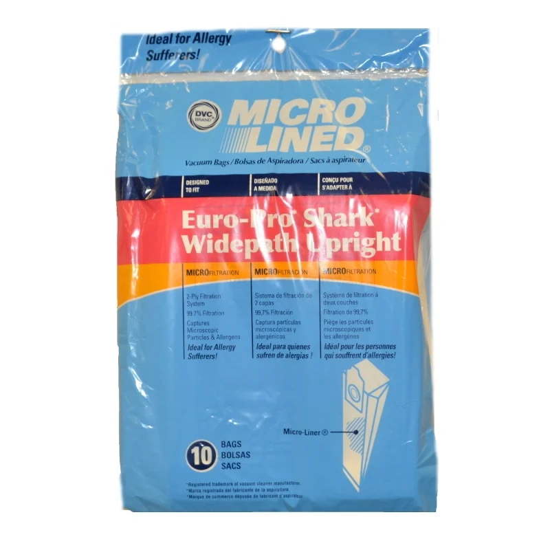 Made to Fit Euro-Pro Shark Widepath Upright Vacuum Bags, 10 Pack #471534