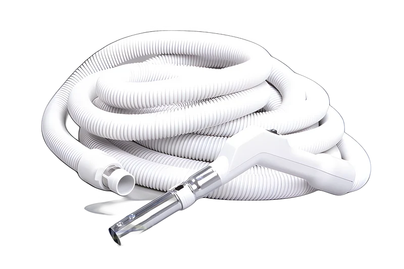 Plastiflex Central Vacuum Hose Assembly 30ft, Low Voltage, With Button, 1 3/8'', Light Gra