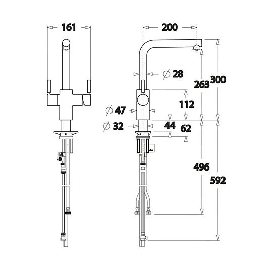 L-shape 3N1 Tap Anthracite 3N1AN