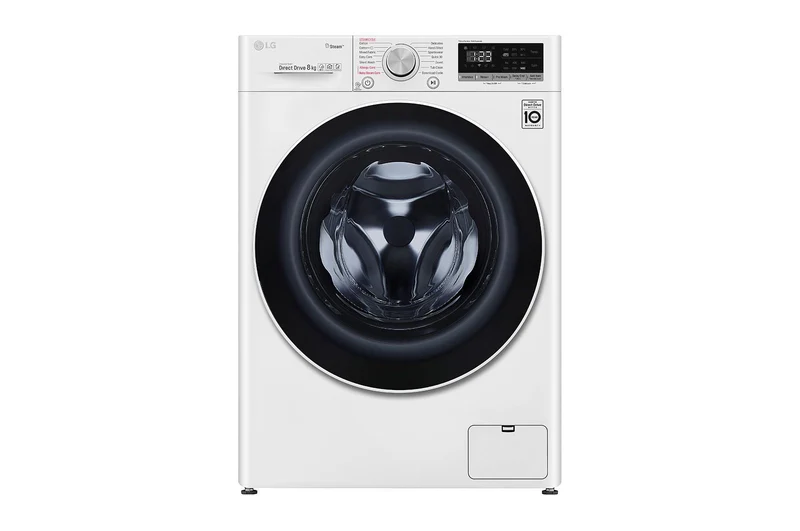 LG Front Load Washing Machine 8kg - AI Direct Drive, Steam, White