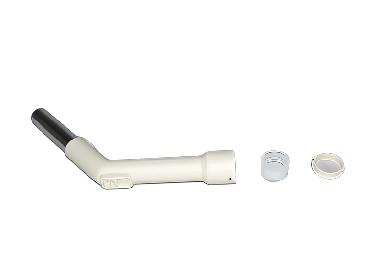 Fit All Curved Hose End 1 1/4" Metal W/Repair Kit White #32-1395-94