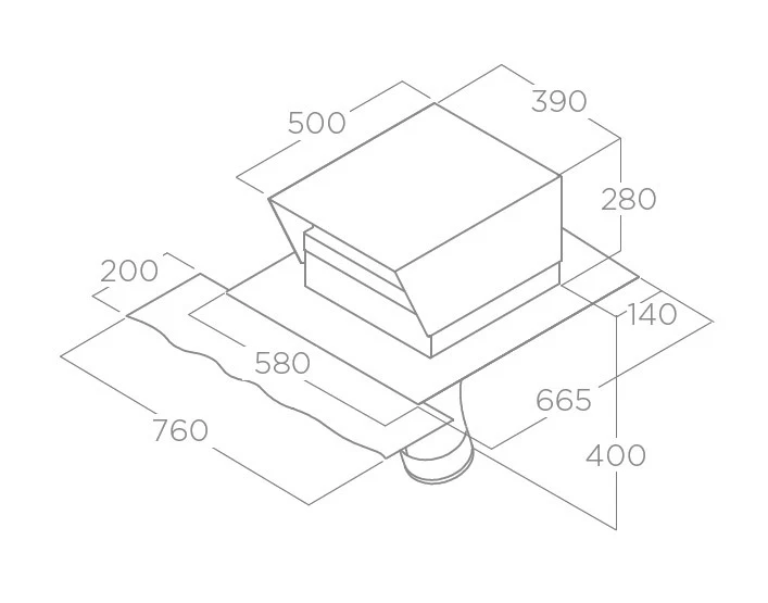 GME external motor for INCLINED ROOF