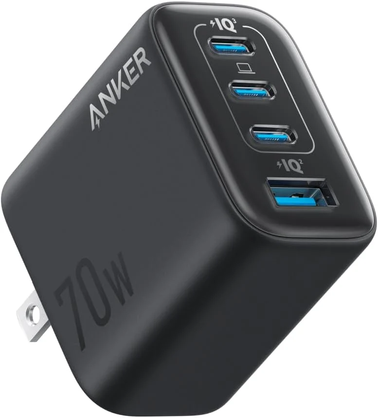 Anker Zolo Charger 70W, 4-Port GaN – 3 USB-C & 1 USB-A, Fast Charge MacBook, iPhone & Samsung (Chinese Version)