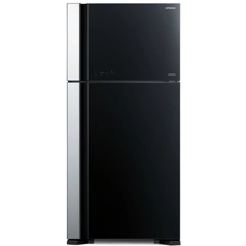 Hitachi R-VG800PJ7 Top Freezer Refrigerator 550L Black Glass | Twin Fan Cooling