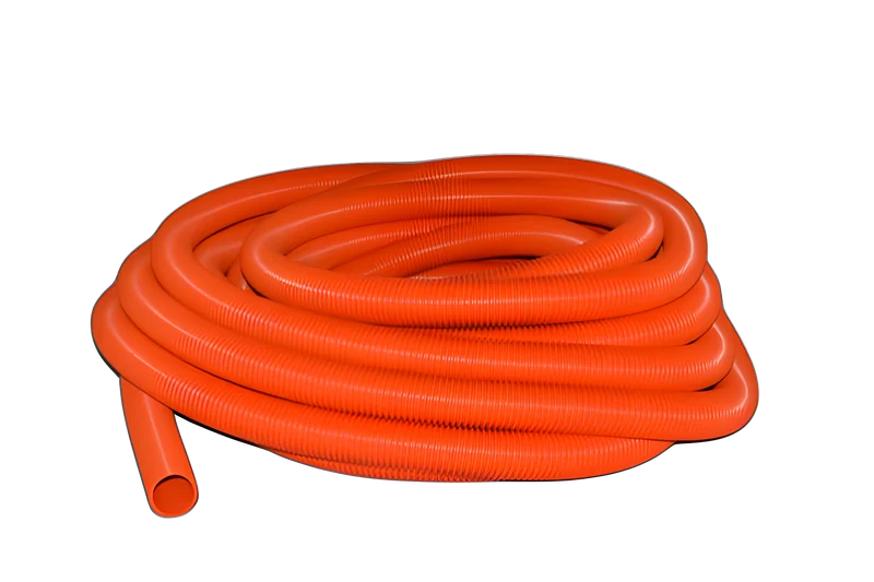 Fit All Central Vac Hose 1 1/4'' X 50' Crushproof Orange 32mm #5971250602A