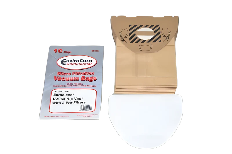 Euroclean Hip Vac Paper Bags 10pk, 2 Filters Fits UZ964 #ECC144
